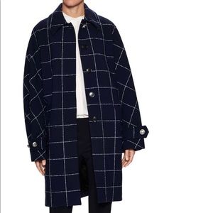 Balenciaga checkered oversized wool coat
